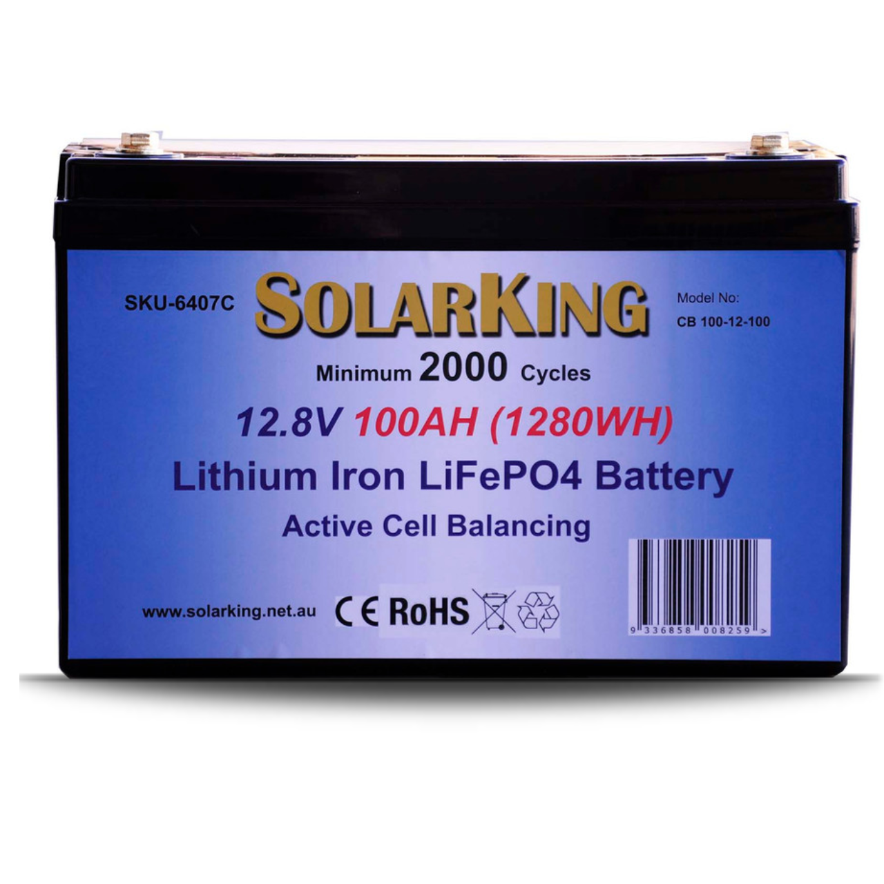 100AH Lithium LiFe PO4 SolarKing Battery - CB-100-12-80